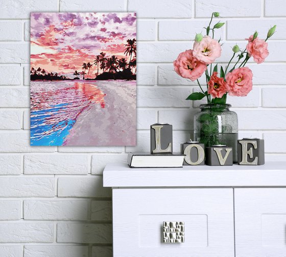 Coral and lilac sunset