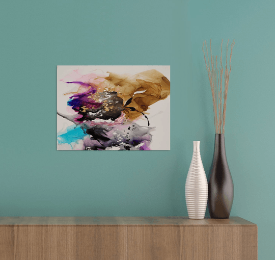 Fluid painting, Original abstract painting