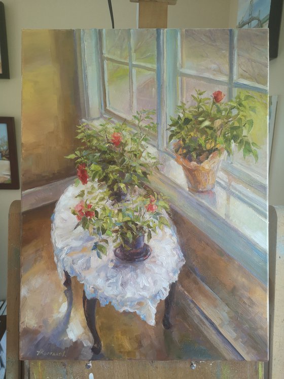 By the window