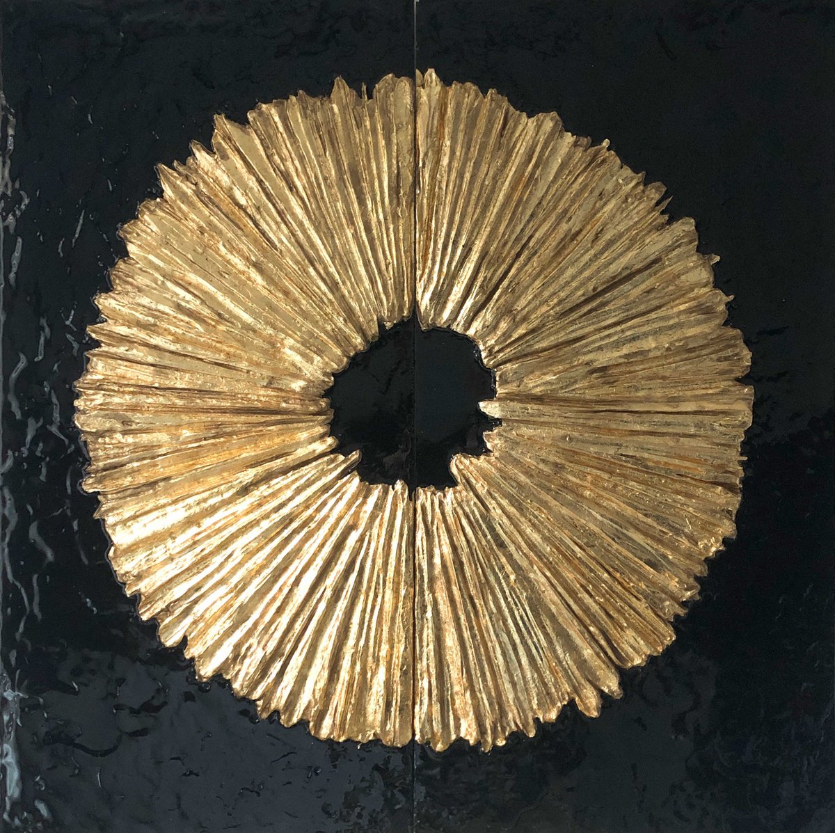 Abstract Relief By Viacheslav Zaykin, 31 X 31", Golden Circle., Original Artwork