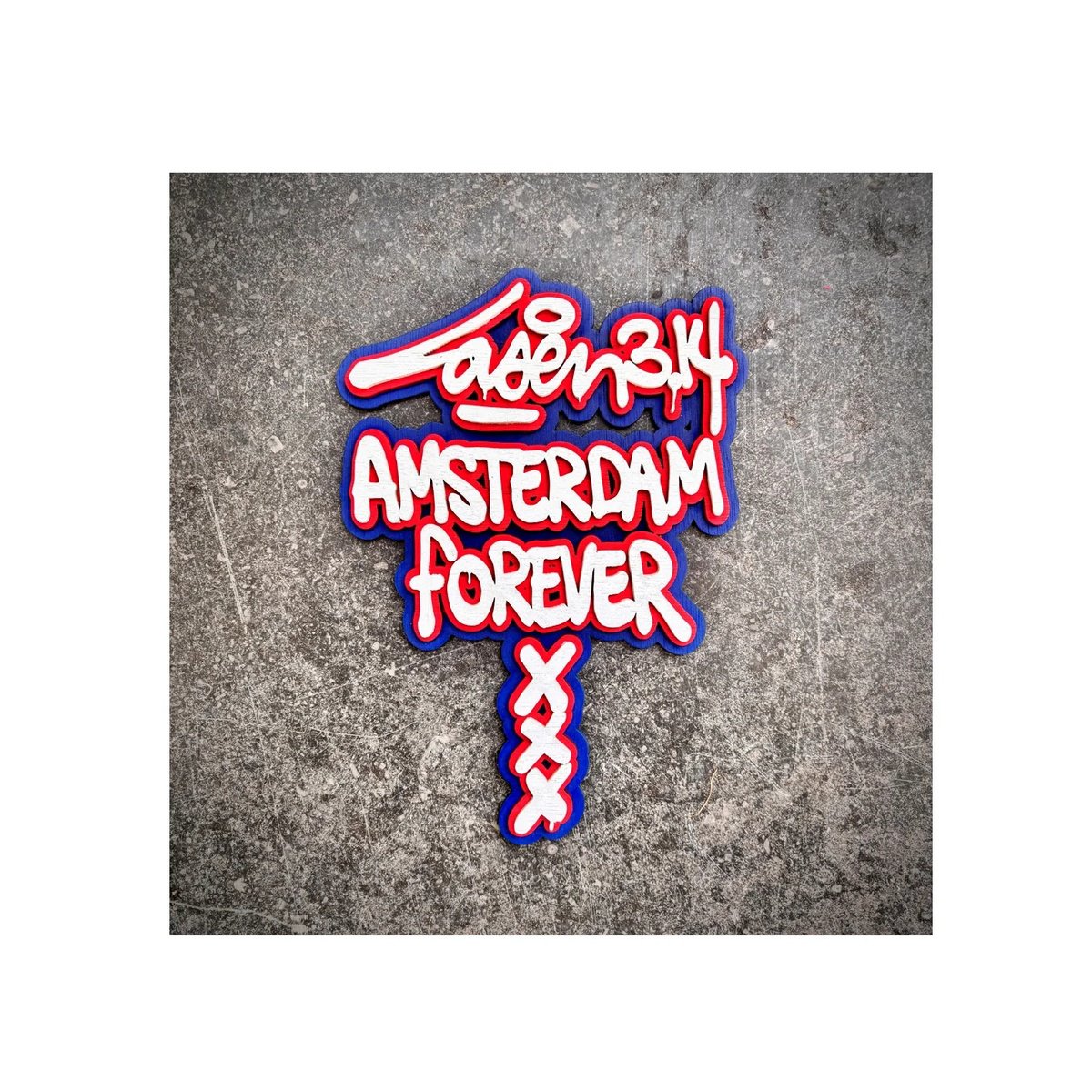 Urban And Pop Abstract Wood Sculpture By Laser 3.14, 7 X 9", Amsterdam Forever (Laser-Cut), Original Artwork