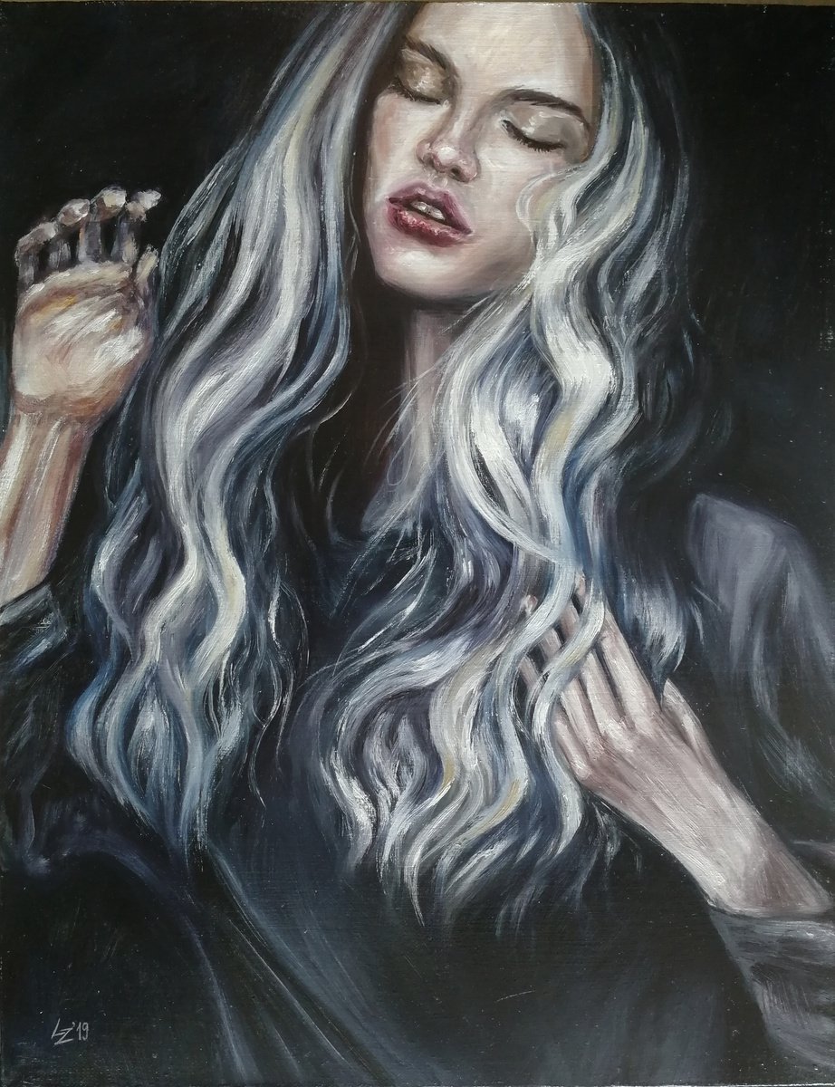 Melancholy | 35*45 cm | emotional portrait of girl by Lada Ziangirova