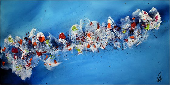 Splash!  - Acrylic abstract painting in frame