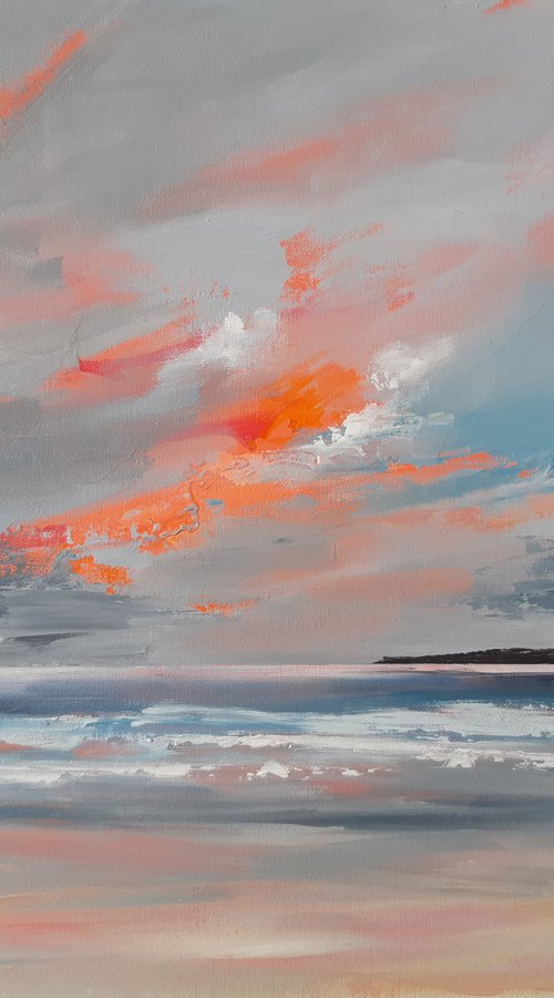 Orange Sunset Sitges by Steve Keenan