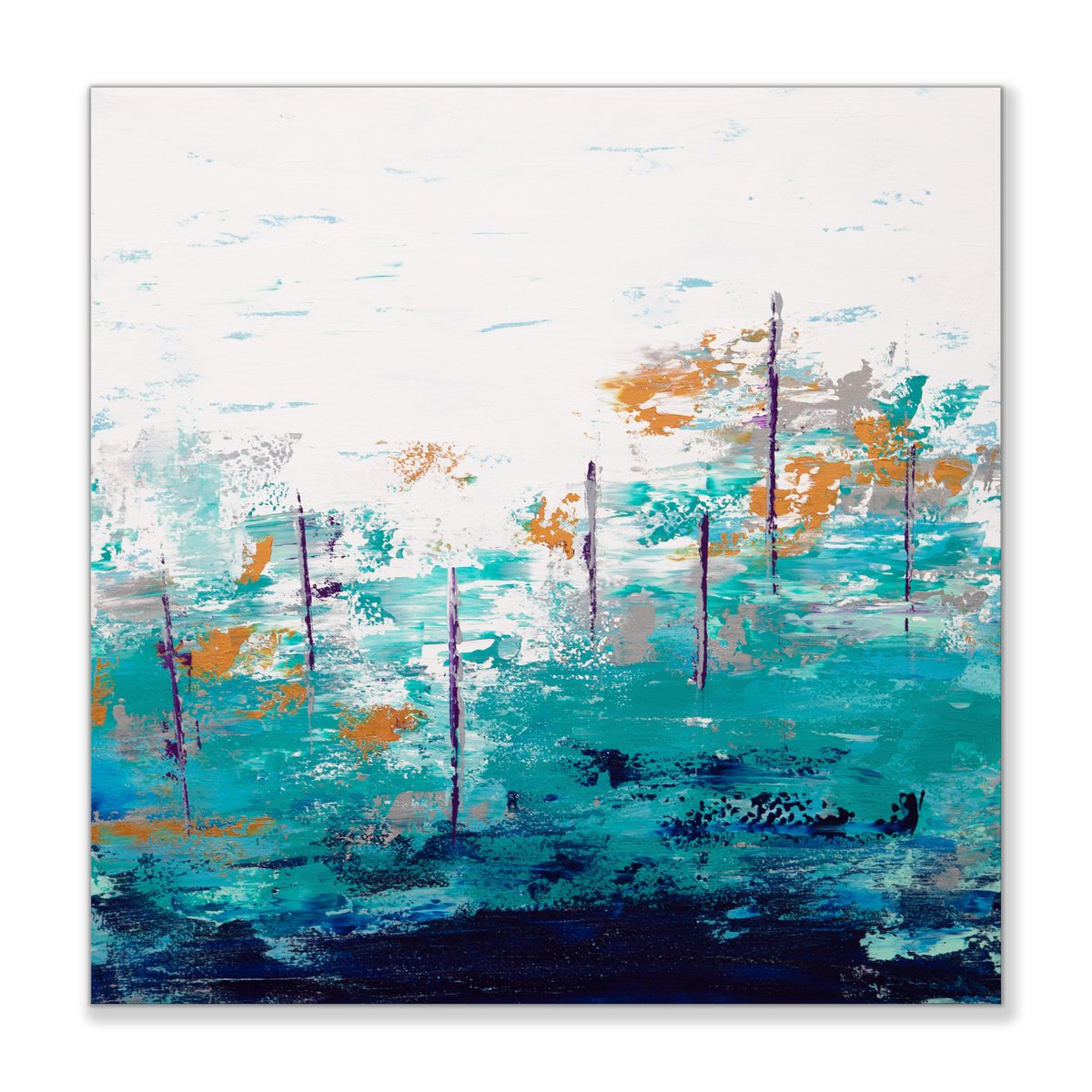  Blue Lake 16 By Hilary Winfield, 30 X 30, Artwork For Sale On Artfinder