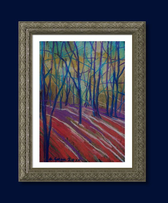 Forest in vermilion and purple