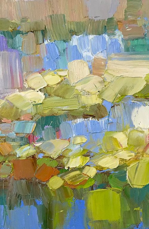 Waterlilies, Original oil Painting, Impressionism, Handmade artwork, One of a Kind by Vahe Yeremyan