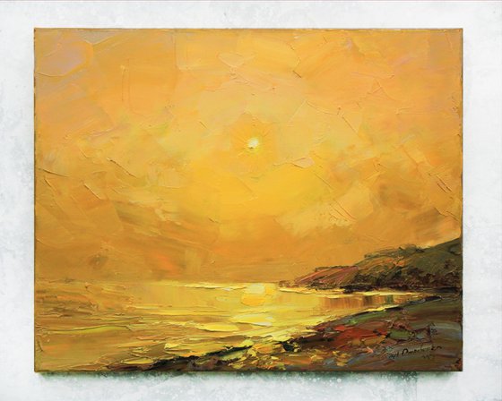 Sunset in Yellow mood by sea