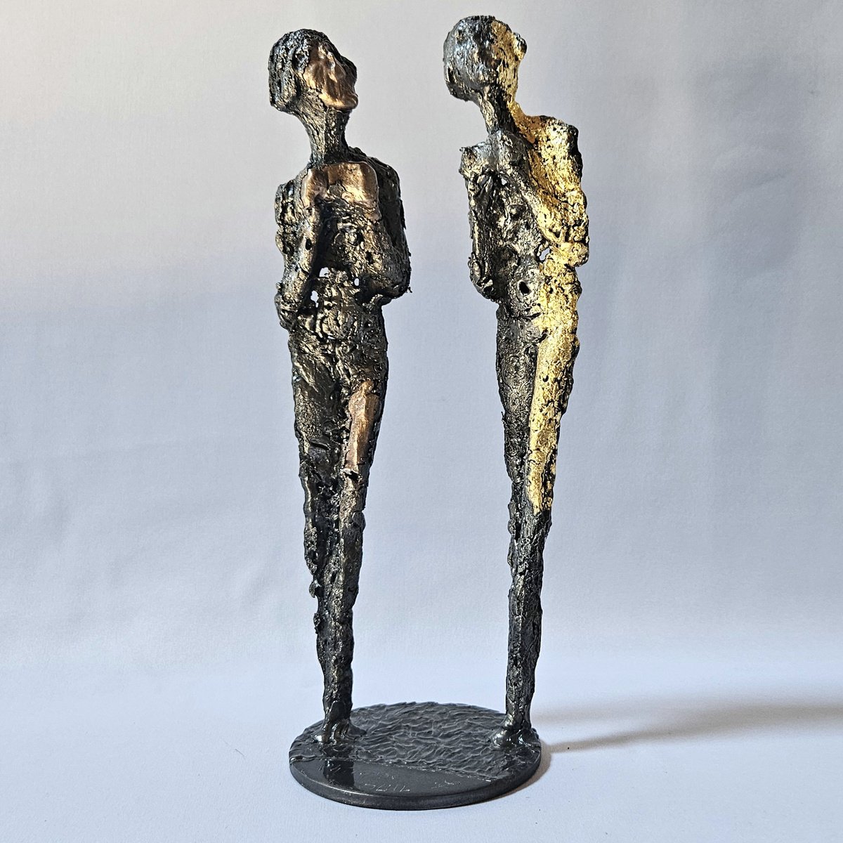 Expressive Portrait Sculpture By Philippe Buil, 5 X 12", Duo Of Muses 65-23, Original Artwork