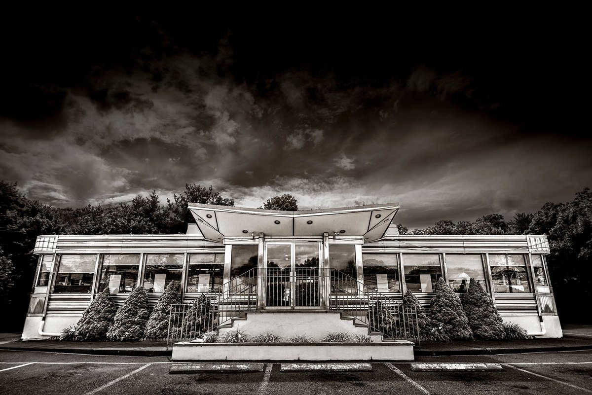 Photorealistic Cityscapes Photograph By Adam Regan, 36 X 24, High Ridge Diner/4Th July, Original Artwork