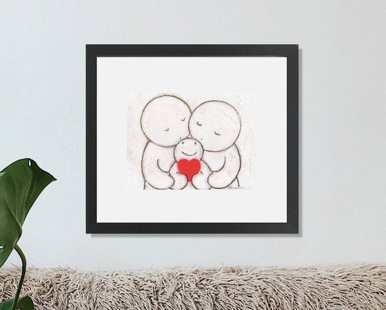 Hugs artwork 41 Child holding heart