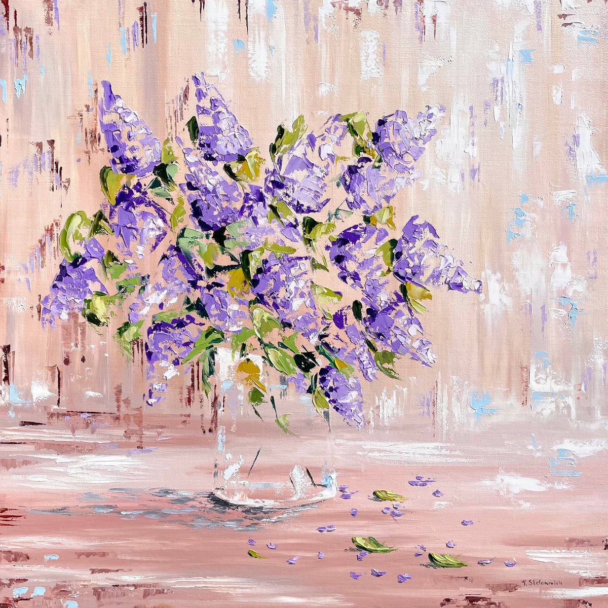 Flowers impasto, 90 x 90 cm by Tanya Stefanovich