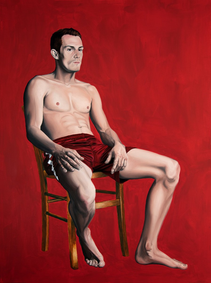 Photorealistic Portrait Oil Painting By Nicolas Maureau, 38 X 51", Innocent X, Original Artwork