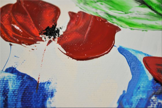 Dance of Poppies - Abstract - Acrylic Painting - Canvas Art- Wall art - Flower painting - Ready to hang