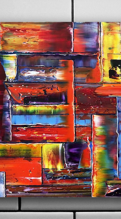"Changing Tide" - Original Highly Textured PMS Abstract Oil Painting On Canvas - 24" x 24" by Preston M. Smith (PMS)