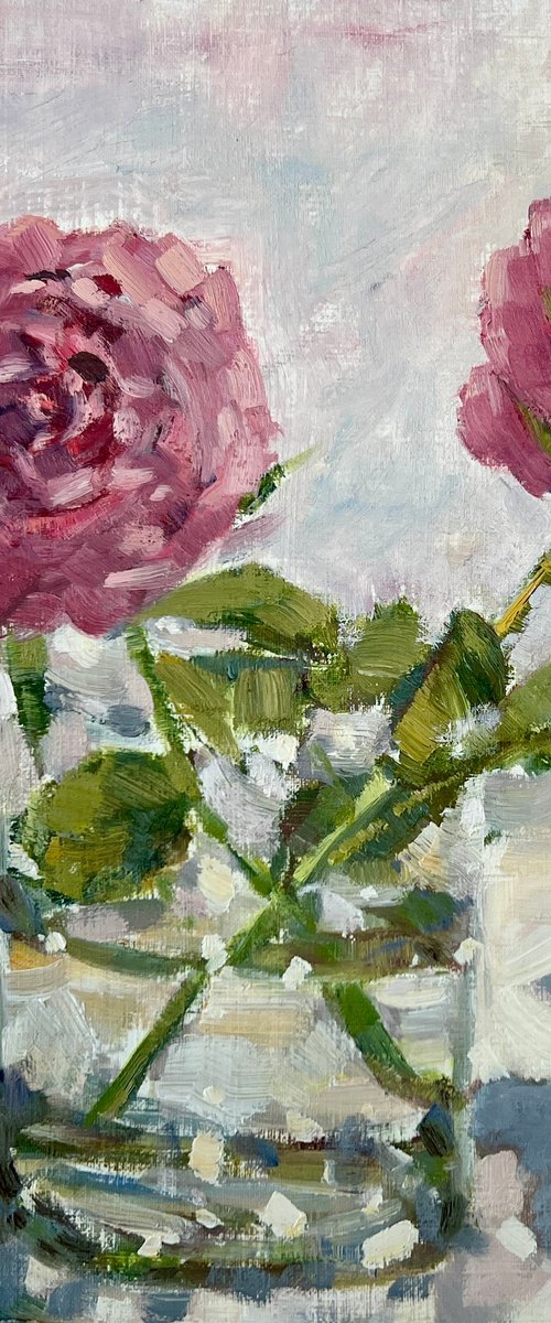 Pink roses by Louise Gillard