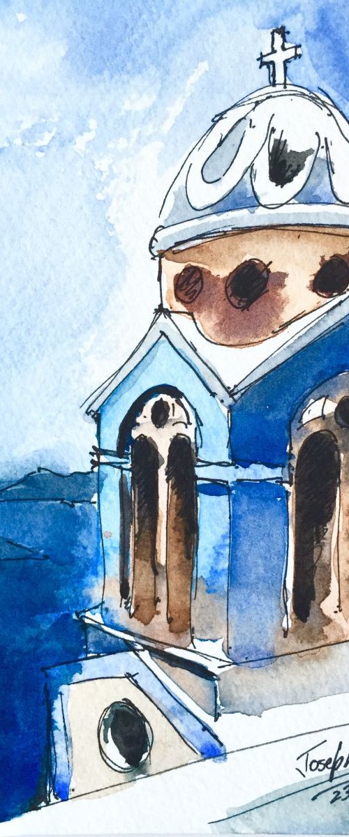 Santorini Chapel by Joseph Peter D'silva