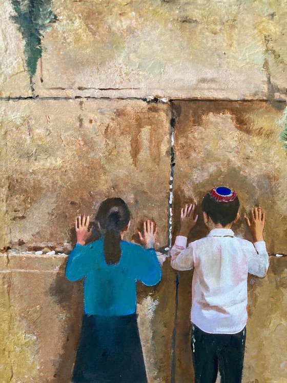 Children at the Western Wall
