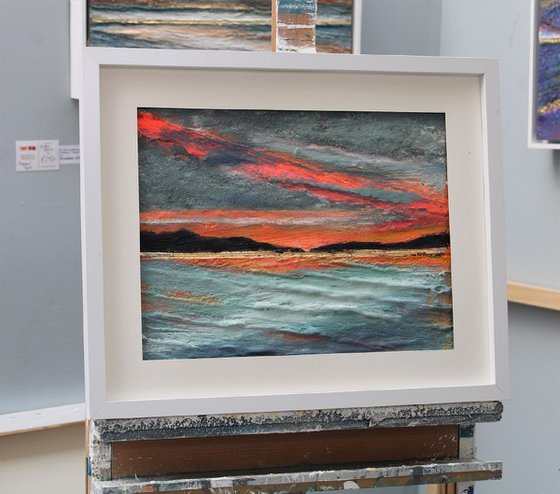 Burning Sunset - Sennen Cove - Cornwall - Framed