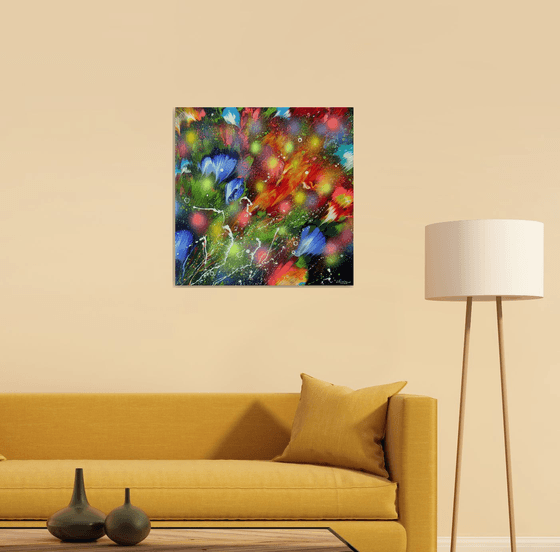 ”Evening Garden” Abstract Painting on canvas
