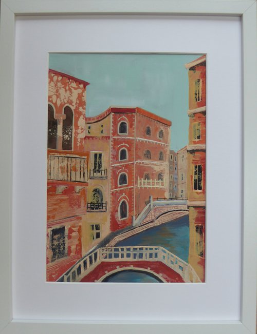 Venice, two bridges by Elaine Allender