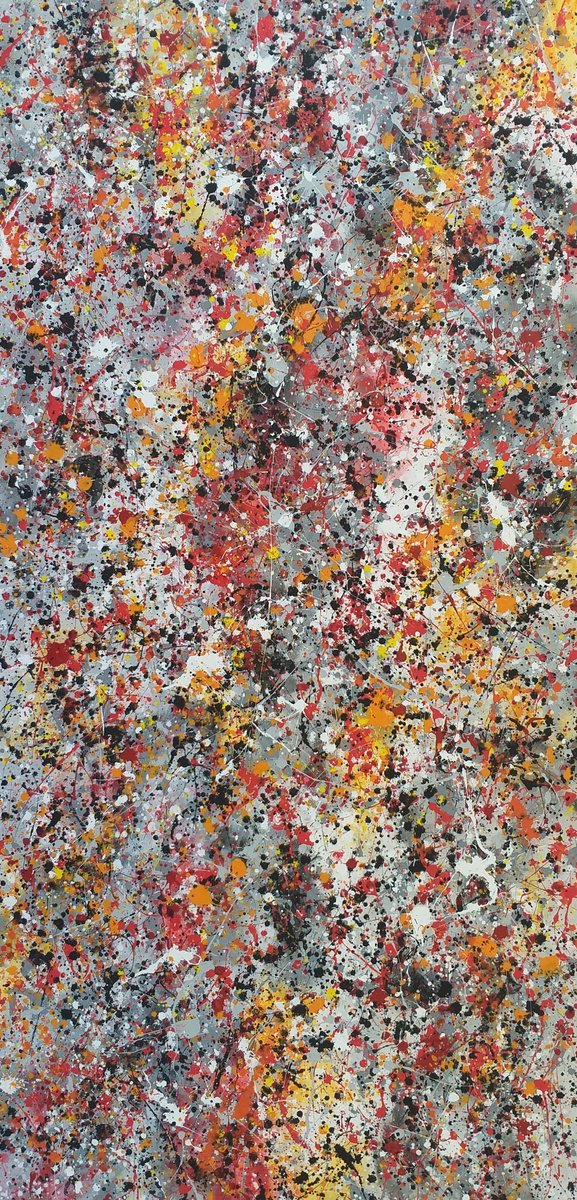 Abstract Acrylic Painting By Max Yaskin, 42 X 85", Abstract Acrylic By M.y., Original Artwork