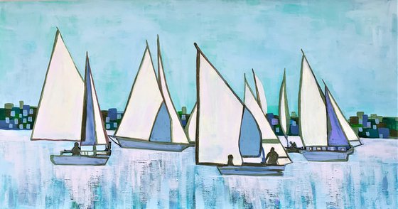 SAILING BOATS  / 130 X 70 X 0.1 cm