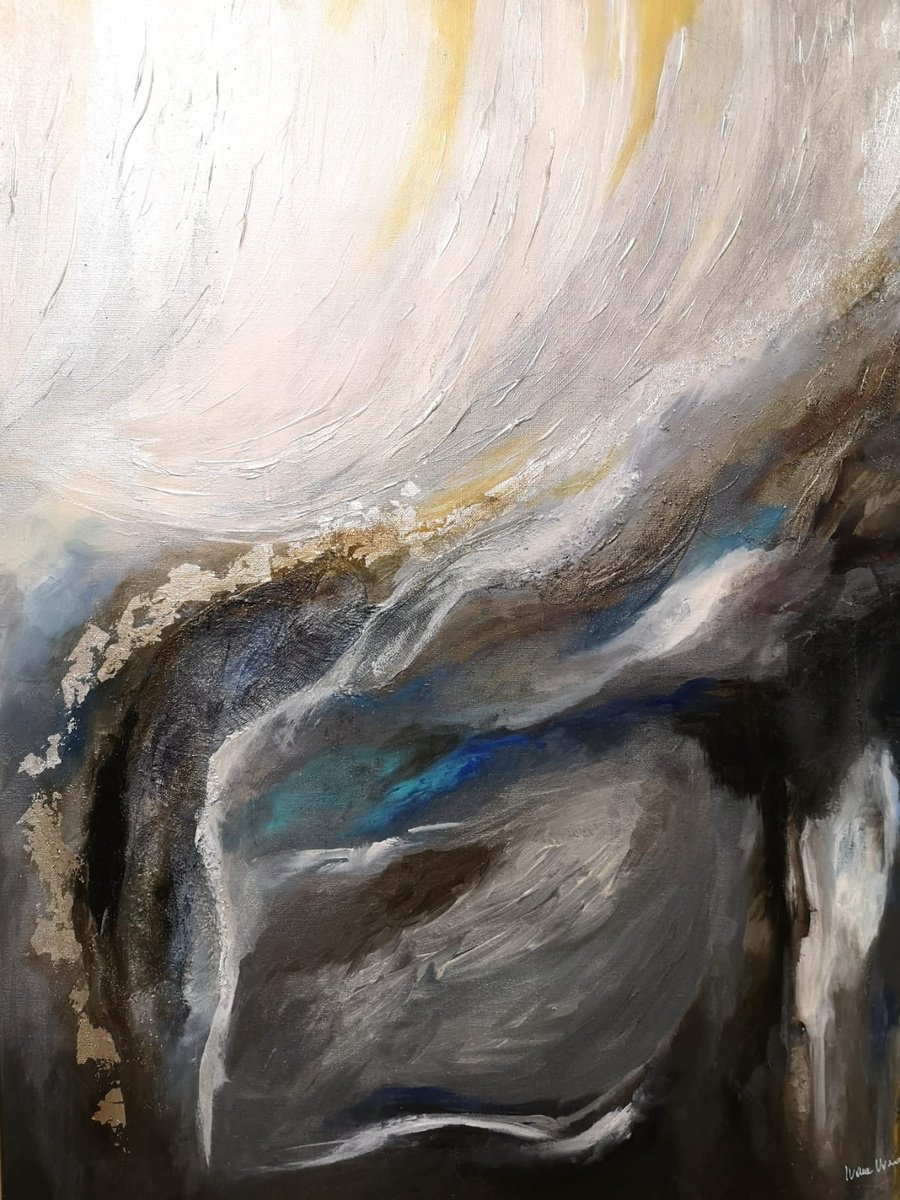 Abstract Acrylic Painting By Ivana Urso, 24 X 31, Abyss, Original Artwork