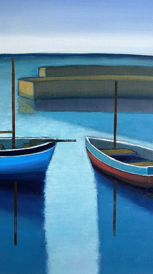 Evening Harbour Moorings by Nigel Sharman