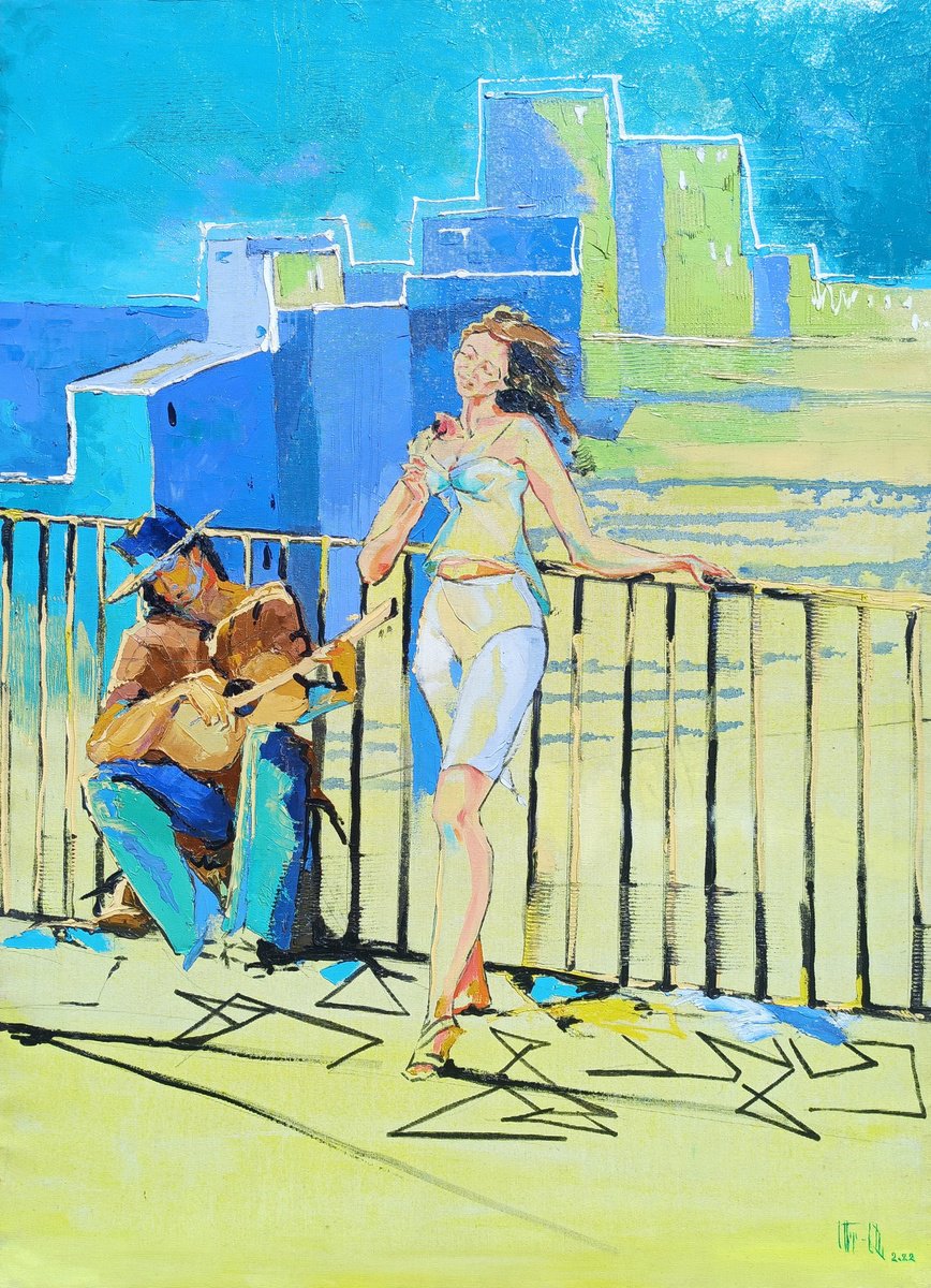 Impressionistic Portrait Oil Painting By Anahit Mirijanyan, 20 X 28, Serenade, Original Artwork