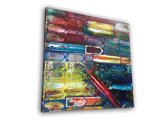 "Take It From Me" - FREE USA SHIPPING - Original Large PMS Abstract Diptych Oil Paintings On Canvas - 54" x 24"