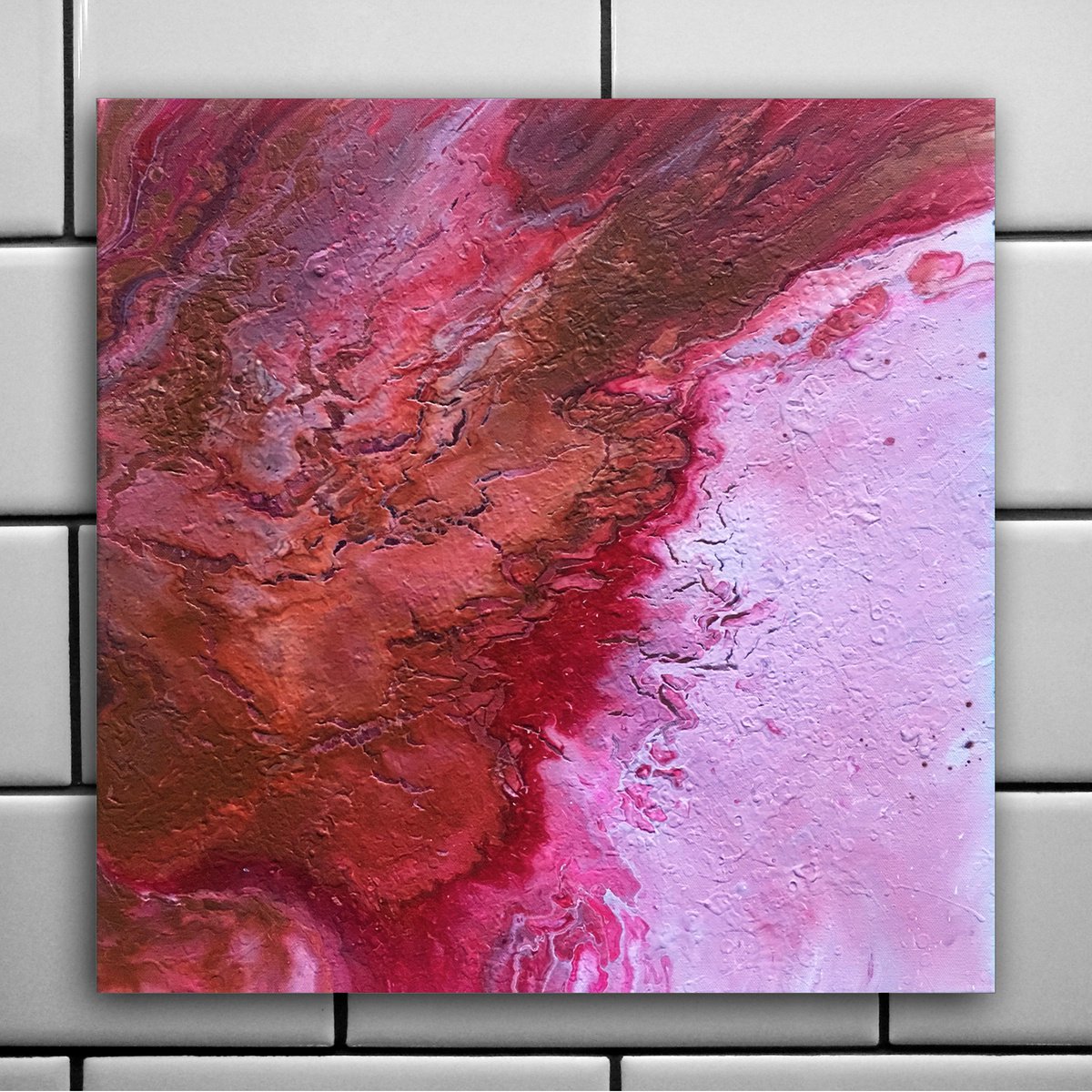 Glaciers Of Mars - Original Abstract PMS Fluid Acrylic Painting - 20 x 20 inches by Preston M. Smith (PMS)