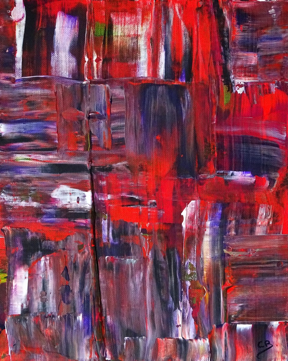 Abstract Oil Painting By Cb., 16 X 20, Precious, Original Artwork