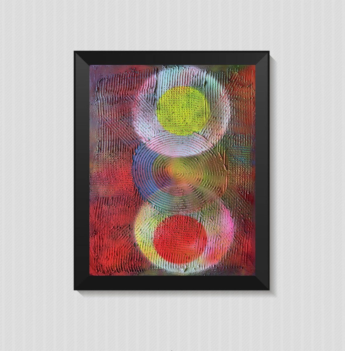 Abstract Acrylic Painting By Juan Jose Garay, 20 X 28", Abstractransformationcircle19, Original Artwork