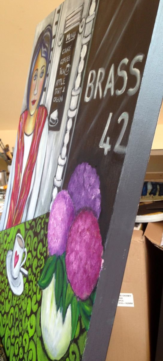 Impressionistic Portrait Painting By Suzette Datema, 24 X 30", Brasserie 42 Teatime, Original Artwork