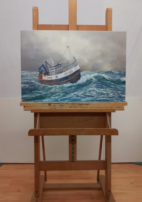 HOMEWARD BOUND IN HEAVY SEAS