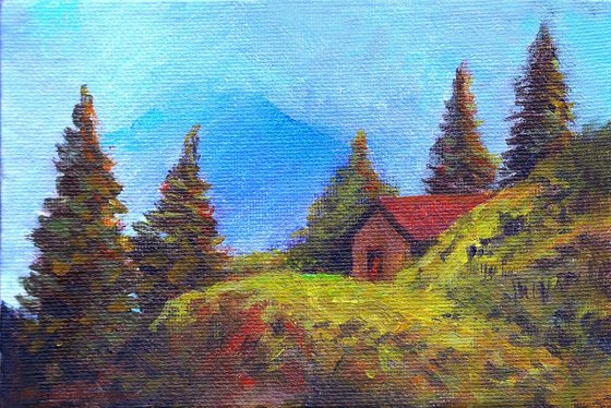 Cottage on the blue hills