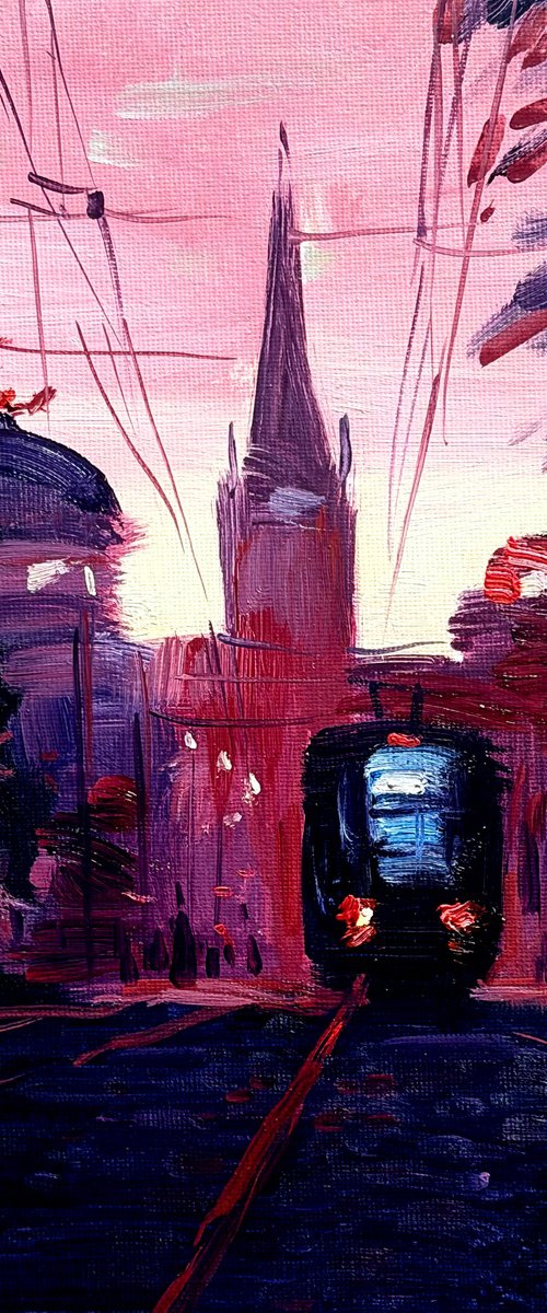 Tram at Dusk by Paul Cheng
