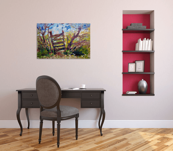 Secret Garden ( oil on canvas, framed )