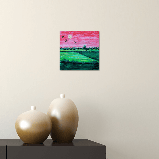 Strawberry Skies III (small 20 cm x 20 cm)