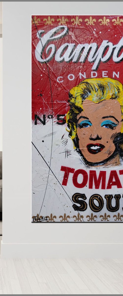 Campbell's Marilyn 140cm x 100cm Marilyn Monroe Campbell's Soup Urban Pop Art by Franko