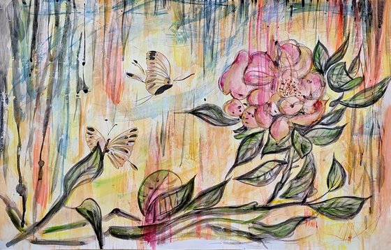 Peonies and Butterflies