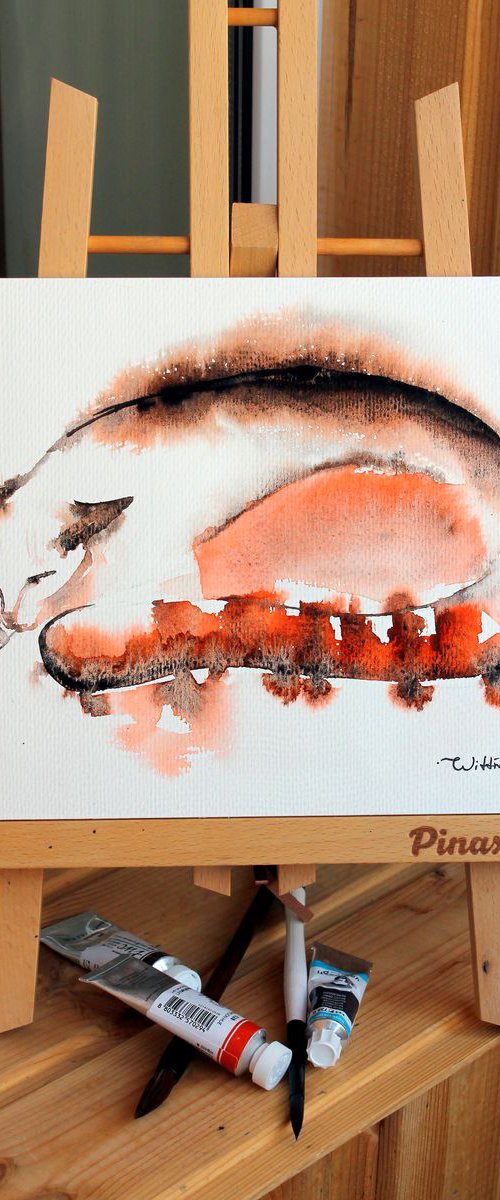 Red cat sleeping. by Svetlana Wittmann