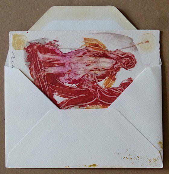 Greeting Card 6, original painting with envelope 9x13 cm