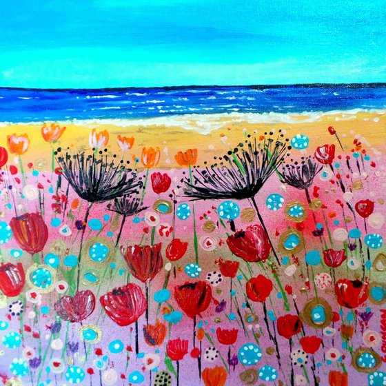 Allium and Tulips by the Sea