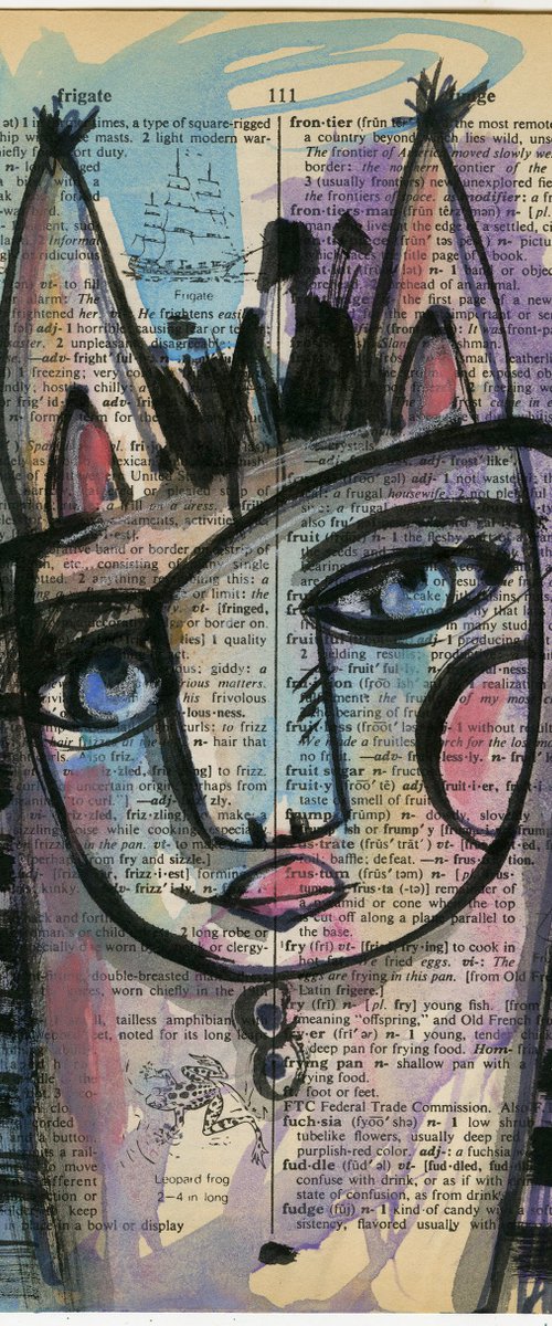 Funky Face 2020-27 - Mixed Media Painting by Kathy Morton Stanion by Kathy Morton Stanion