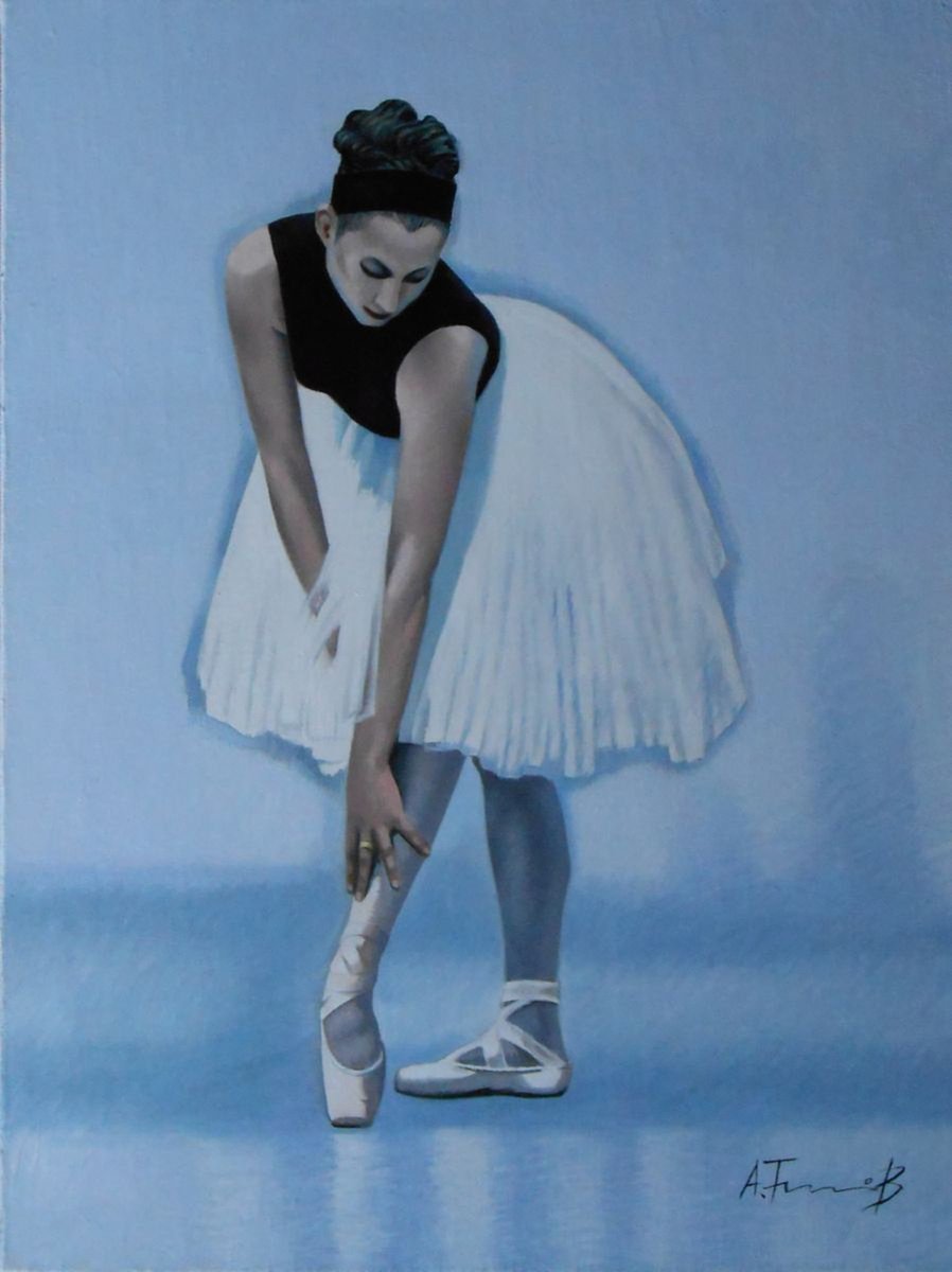Photorealistic Portrait Oil Painting By Alexander Titorenkov, 12 X 16, Ballerina, Original Artwork