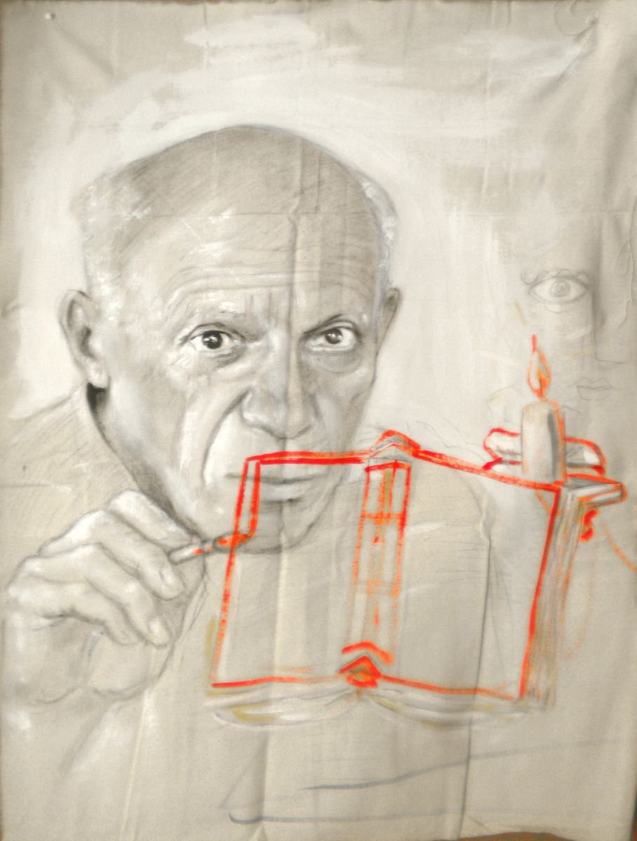 Urban And Pop Painting , Portrait Of Picasso By Paolo Beneforti, 21 X 28, Artwork For Sale On Artfinder