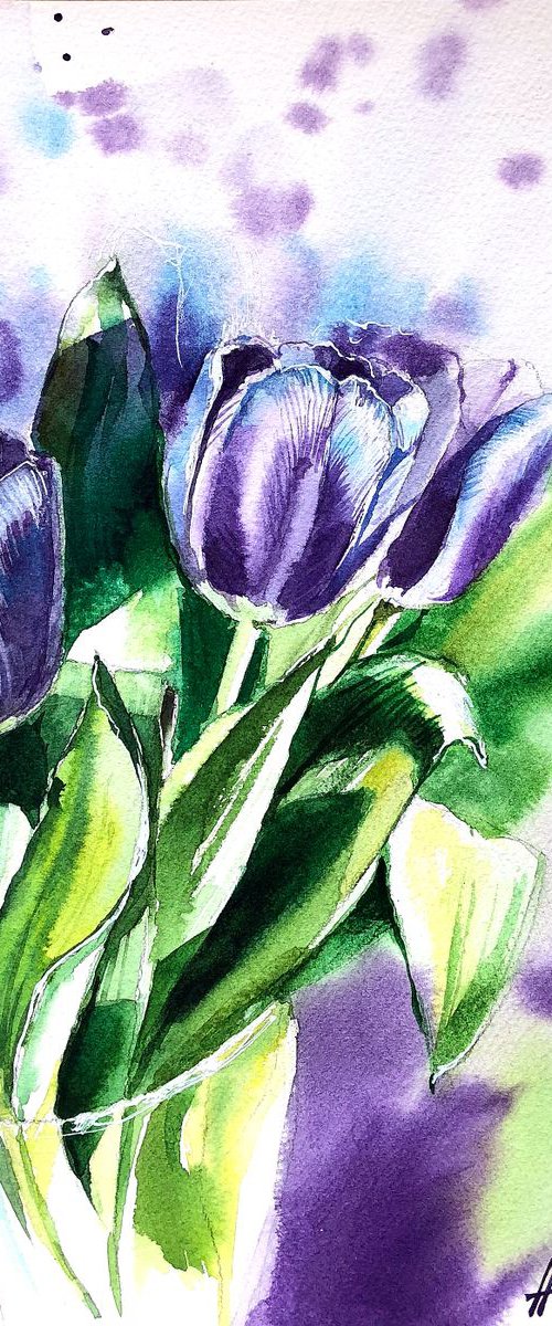 Purple Tulips by Ksenia Astakhova