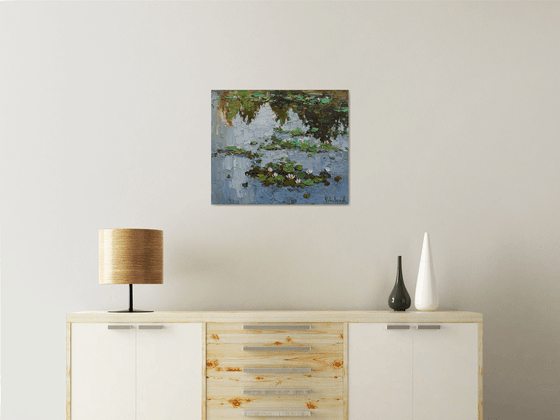 Water Lilies - Impasto Original Oil painting